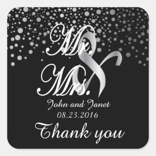 Silver Confetti Dots   DIY-Hintergrundfarben Quadratischer Aufkleber