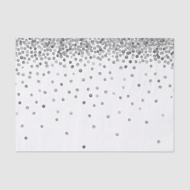Silver Confetti Dots Seidenpapier (Vorderseite)