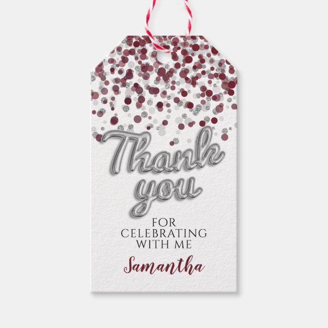 Silver Confetti Gift Tags Geschenkanhänger (Vorderseite)