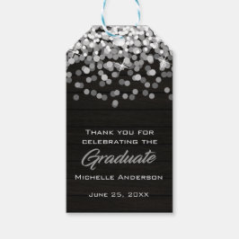 Silver Confetti Graduate Vielen Dank Abschluss Tag Geschenkanhänger