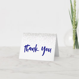 Silver Confetti/Navy 1 Typografy Modern Vielen Dan Dankeskarte