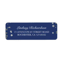 Silver Confetti Navy Elegant Wedding