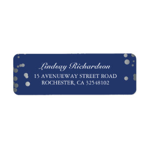 Silver Confetti Navy Elegant Wedding