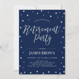 Silver Confetti & Navy | Modernes Party für die Al Einladung