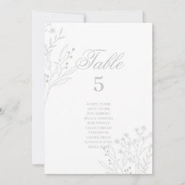 Silver Corner Floral Boho Hochzeitssitzkarten Einladung