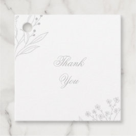 Silver Corner Floral Boho Wedding Geschenkanhänger