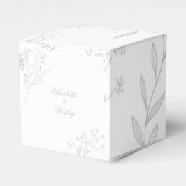 Silver Corner Floral Boho Wedding Geschenkschachtel