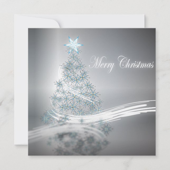 Silver Corporate Christmas Dinner Party Einladung (Vorderseite)