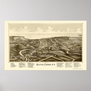 Silver Creek, NY Panoramic Map - 1892 Poster