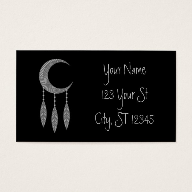 Silver Crescent Moon Feathers (Devant)