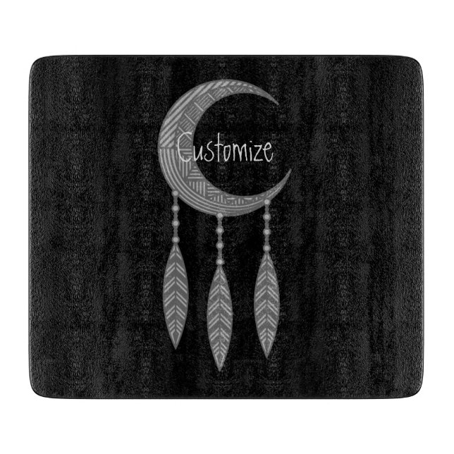 Silver Crescent Moon Federn Thunder_Cove Schneidebrett (Vorderseite)