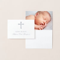 Silver Cross Gott segne Baby Religiöse Taufe