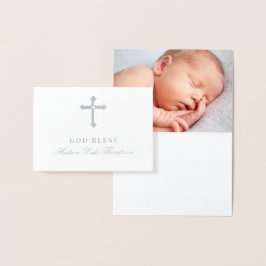 Silver Cross Gott segne Baby Religiöse Taufe Folienkarte