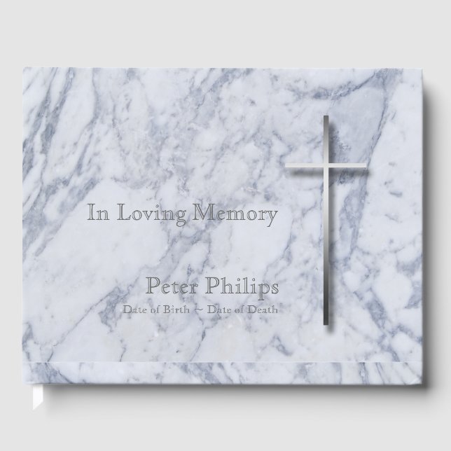 Silver Cross Marble Funeral Memorial Gästebuch (Vorderseite)