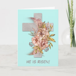 Silver Cross Pink Blume Oster Feiertagskarte