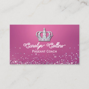 Silver Crown Pageant Coach Business Card Visitenkarte