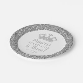 Silver Crown Tiara Gold Princess Birthday Pappteller