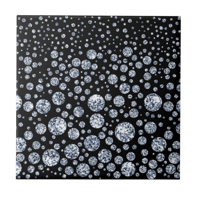 Silver Crystal Metallic Black Fliese (Vorderseite)