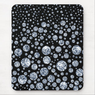 Silver Crystal Metallic Black Mousepad