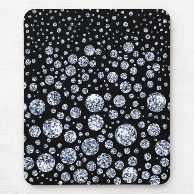 Silver Crystal Metallic Black Mousepad (Vorne)