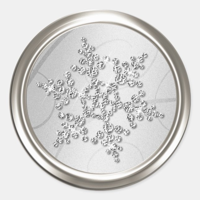 Silver Crystal Snowflake Umschlag Aufkleber (Vorderseite)