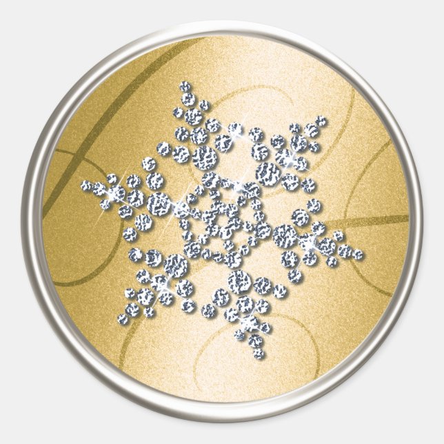 Silver Crystal Snowflake Umschlag Aufkleber (Vorderseite)