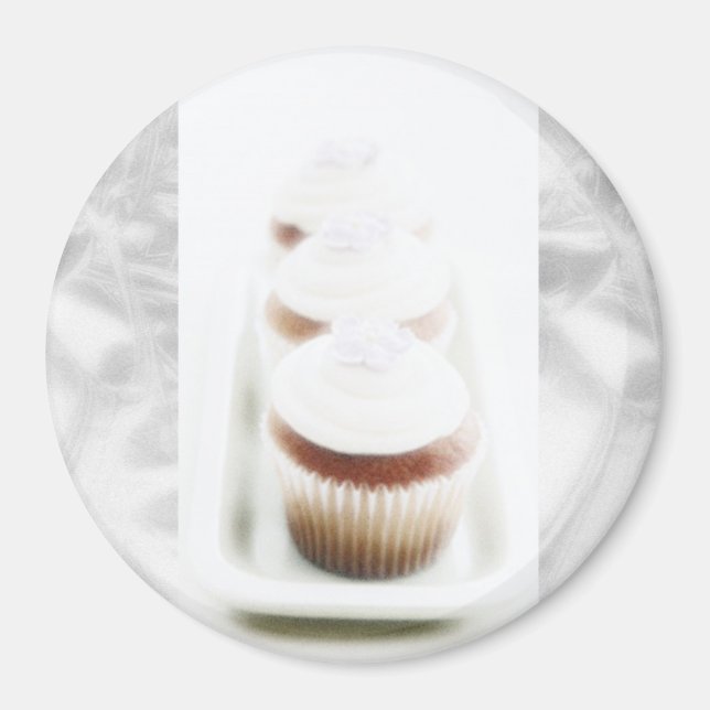 Silver Cupcake Swirl Magnete Magnet (Vorne)