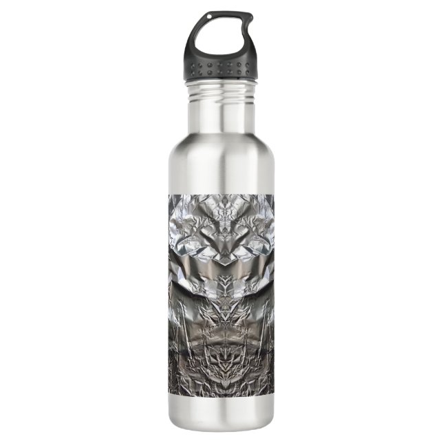 Silver Cyborg - by ID AD Art Gabi Zapf Edelstahlflasche (Vorderseite)