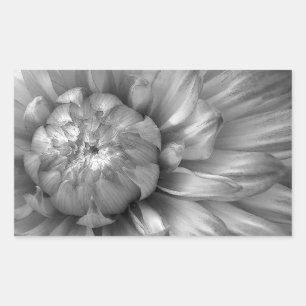 SILVER Dahlia Floral Wedding Collection Rechteckiger Aufkleber