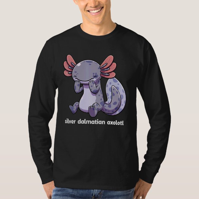 Silver Dalmatian Axolotl Melanoid Mexican Salamand T-Shirt (Vorderseite)