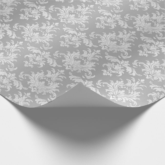 Silver Damask 25. Hochzeitstag Geschenkpapier (Ecke)