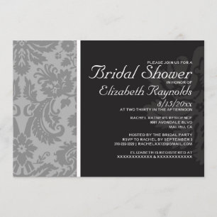 Silver Damask Bridal Dusche Einladungen