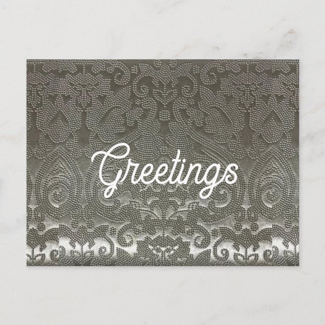 Silver Damask Grußkarten Postkarte (Vorderseite)
