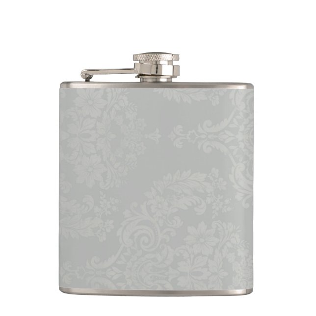 Silver Damask Lady Hip Flask Flachmann (Vorderseite)