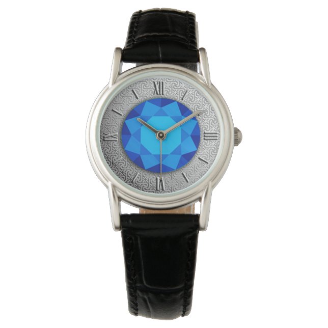 Silver Damask mit einem Imitat-Schmuckstück Armbanduhr (Vorderseite)