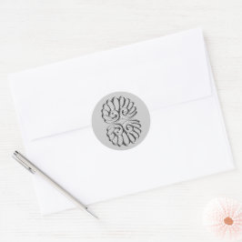 Silver Damask Wedding Runder Aufkleber