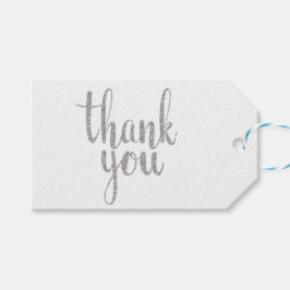 Silver danke Ihnen für Tags, Glitzer, horizontal Geschenkanhänger