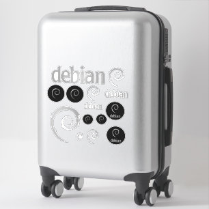 Silver Debian Linux Logos Sticker