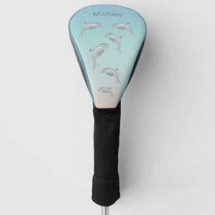 Silver Delphine Coast Add Name Golf Head Cover Headcover