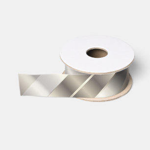Silver Diagonal Streifen   Christmas Ripsband