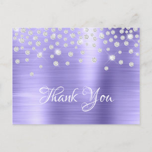 Silver Diamond Confetti Periwinkle Satiny Foil Postkarte