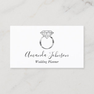 Silver Diamond Ring Wedding Planer Custom Visitenkarte