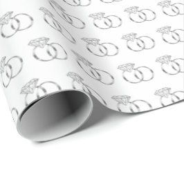 Silver Diamond Wedding Rings Geschenkpapier