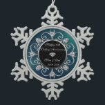 Silver Diamonds Green 10. Hochzeitstag Schneeflocken Zinn-Ornament<br><div class="desc">Elegante silberne Diamanten 10. Hochzeitstag Schmuck.</div>