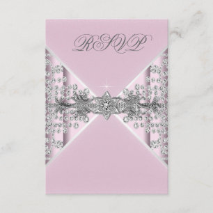 Silver Diamonds Pink und Silver UAWG RSVP Karte