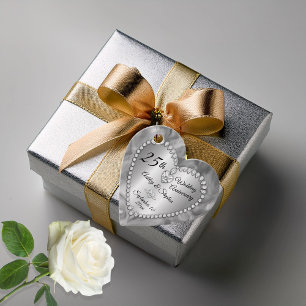 Silver Diamonds zum 25. Hochzeitstag Geschenkanhänger