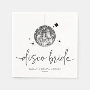 Silver Disco Ball Disco Bridge Brautparty Serviette