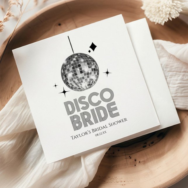 Silver Disco Ball Disco Bridge Brautparty Serviette (Von Creator hochgeladen)
