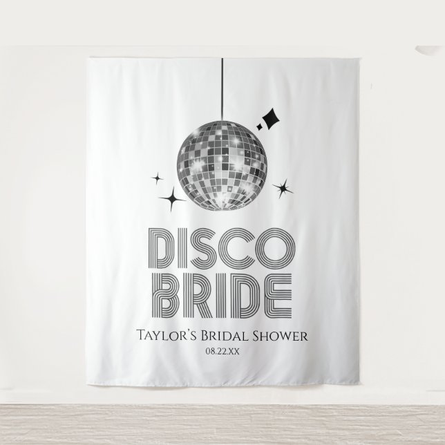 Silver Disco Ball Disco Bridge Brautparty Wandteppich (Vorderseite)