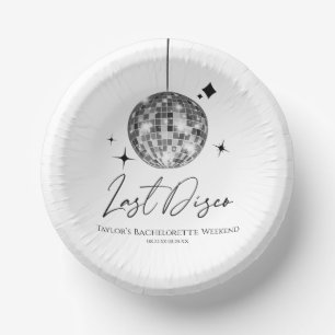 Silver Disco Ball Last Disco Junggeselinnen-Abschi Pappteller